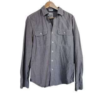 Fossil Men's Vintage-Fit Gray cotton button-down shirt size M